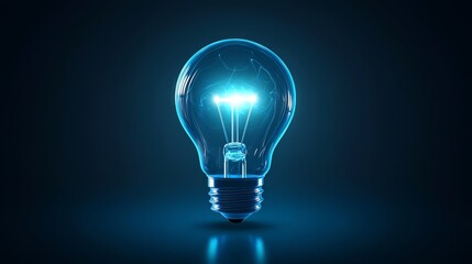 Light Bulb and Brain Icon Representing Creative Thinking and Innovation, Minimalist Vector Illustration in Blue and Dark Gray, Idea Visualization, Cognitive Concept, Problem-Solving, and Modern Design