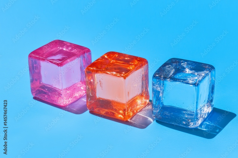Aufkleber an intricate abstract background consisting of glass geometric figures and prisms that generate a li