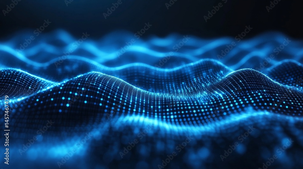 Poster the digital technology stream is characterized by extremely fast speed lines that come from a distan