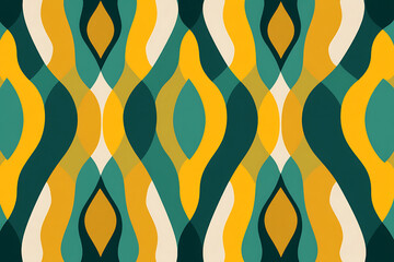 Seamless zebra pattern vector illustration features a retro geometric design with brown and orange wavy lines for textile or wallpaper decoration