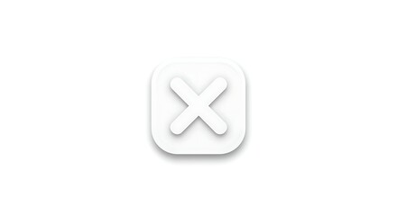 Obraz premium An X icon in a rounded square, clean outline — white background 