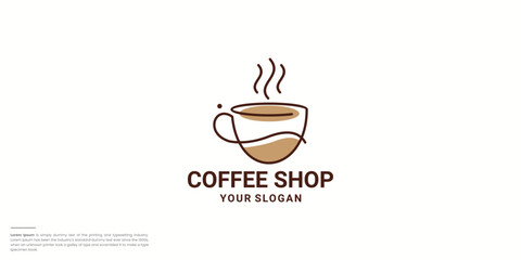 line design style modern vector Coffee logo inspiration.