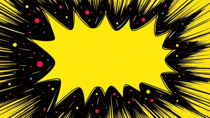 Creative explosion of color and design in a dynamic comic style background aimed at capturing attention and conveying energy