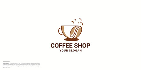 creative line style modern vector Coffee shop logo design.