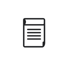 A paper scroll is symbolized by a simple and modern icon made up of a black line