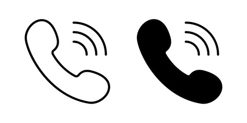 call Icon set Symbol isolated white background. vector illustration. color editable.