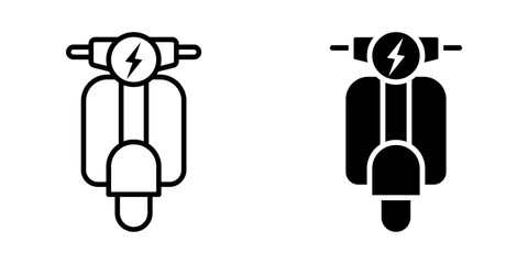 Skuter Listrik Icon set. Symbol isolated white background. vector illustration. color editable. © Syarif