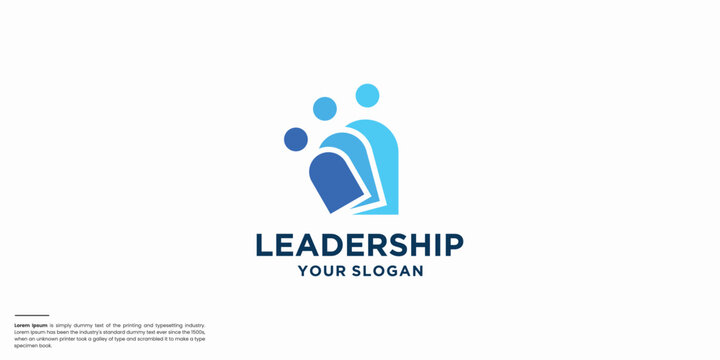 People growth logo icon design with right arrow people. human community vector graphic symbol.