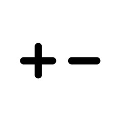Fototapeta premium Plus and Minus Symbols Simple Black Icons Design for Website App Interface