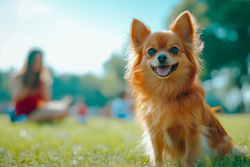 Weekend family adventures  picnicking and playing games with our brown dog at the park
