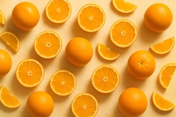 Fresh orange fruit assortment for healthy food and branding