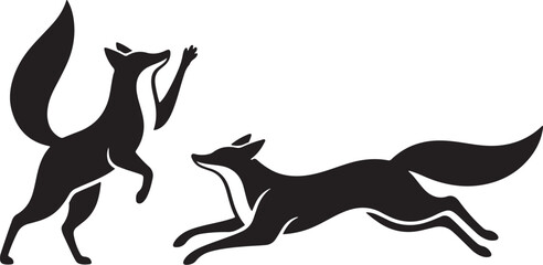 black fox silhouette icon