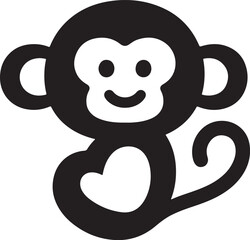 A cute cartoon baby Monky vector with a happy love