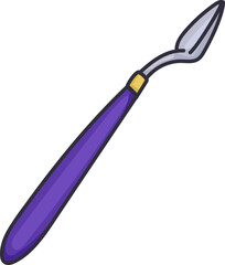 Hand-drawn art supply icon with colorful drawing and painting tools for creative design