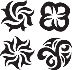 set of floral design elements