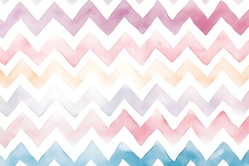 Watercolor pastel chevron pattern in pink, blue, and purple hues.