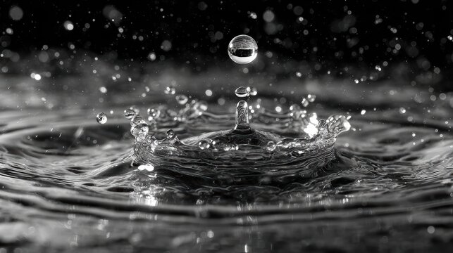 A stark and silent reminder of the threat of PFAS chemicals, each water droplet a symbol of the invisible, insidious nature of forever chemicals