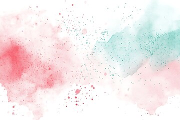 Abstract watercolor background with pink and blue splashes