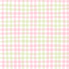 Pink Sage Green Plaid Gingham Check Hand Drawn Background Pattern Overlay