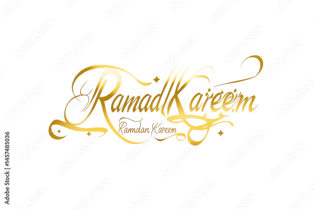 Poster a decorative golden cursive text design element on a light background with a black surrounding borde