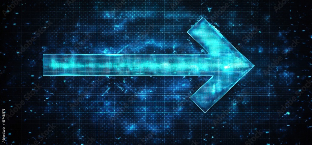 Poster blue arrow vector background technology, a blue digital high-tech and futuristic concept with an arr