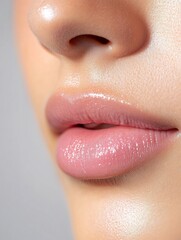 closeup lips with dual tone lipstick blend
