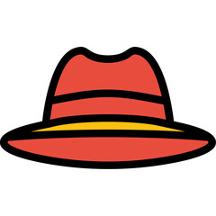 Journalist Hat Line Filled Icon