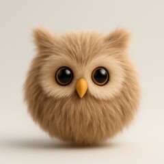 Cute fluffy owl illustration.