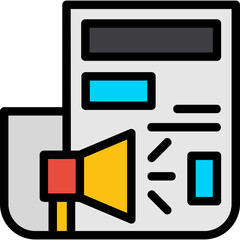 News Bulletin Line Filled Icon