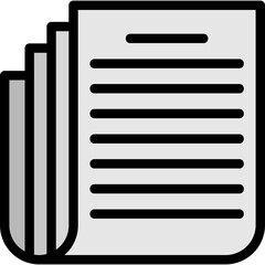Newspaper Stack Line Filled Icon