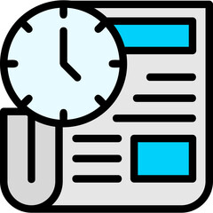 Deadline Clock Line Filled Icon