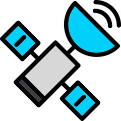 Satellite Communication Line Filled Icon