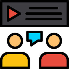 Live Interview Line Filled Icon
