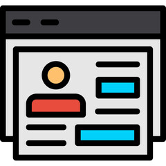 Journalist Portfolio Line Filled Icon