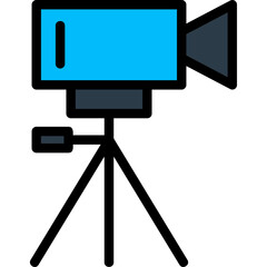 Camera Tripod Line Filled Icon