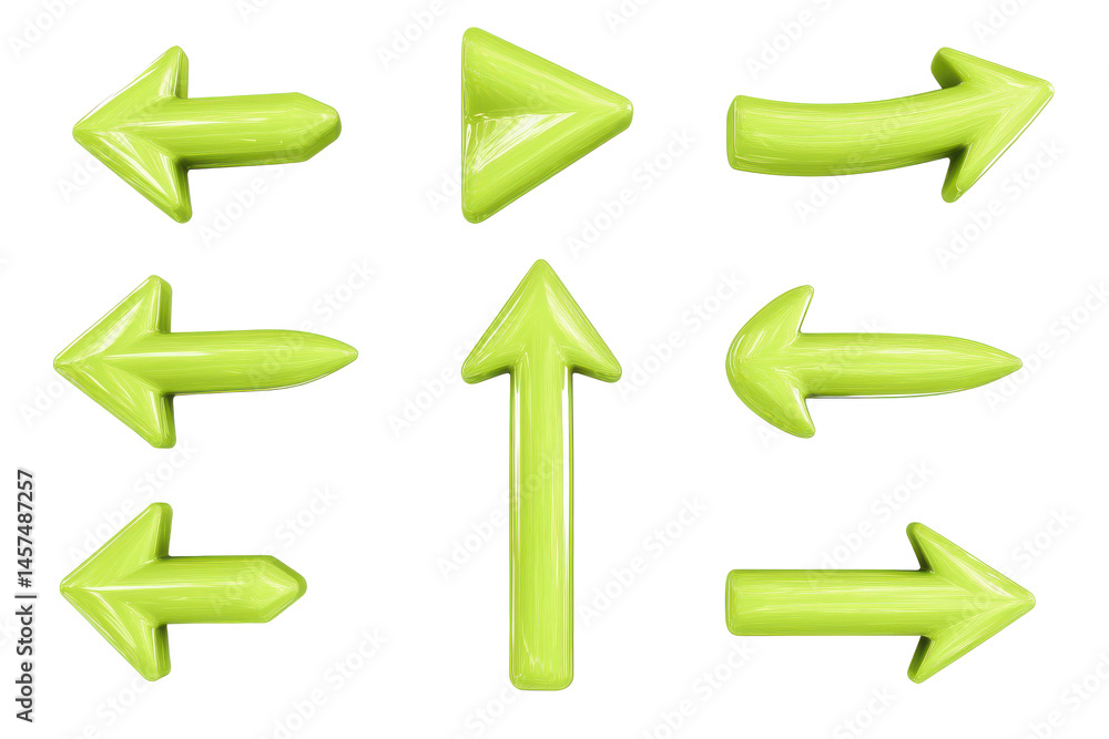 Poster a collection of yellow arrows pointing in different directions on a checkered background pattern des