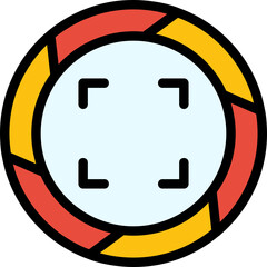 Camera Shutter Line Filled Icon