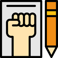 Press Freedom Line Filled Icon