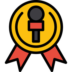 Journalism Award Line Filled Icon