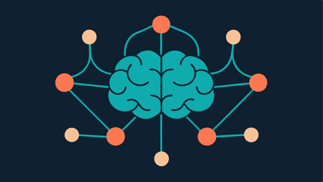 Brain Network A simplified neural network in a brain silhouette where some connections are emphasized with glowing pathways that symbolize how subliminal messages travel through