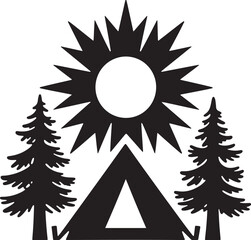 sun and trees vector art