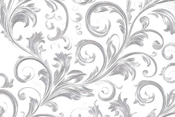 Seamless floral pattern vector design with ornate vintage elements like swirls, leaves, and flourishes