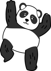 Cartoon panda standing upright with arms open in a friendly gesture