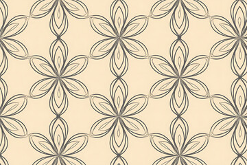 Seamless floral wallpaper vector design featuring pink flowers and vintage leaf elements