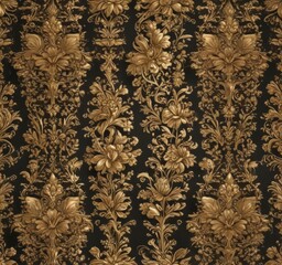 Royal wallpaper, intricate gold floral pattern, seamless design, flowers, design, decoration