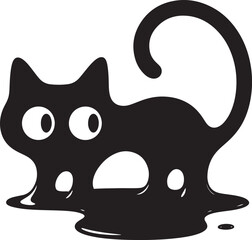 liquid cat funny vector design art
