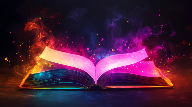 vibrant neon literature page