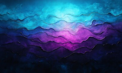 Abstract teal and purple light curves glowing softly