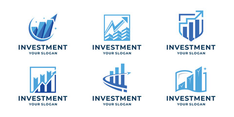 investment graph logo creative growth market business arrow sign symbol.