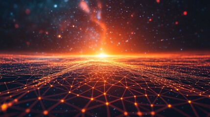 Sunrise over a network of interconnected points